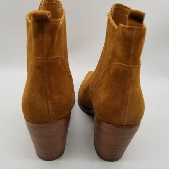 Marc Fisher Womens Brown Suede  Pointed Toe Block Heel Gadri Booties - Picture 5 of 6